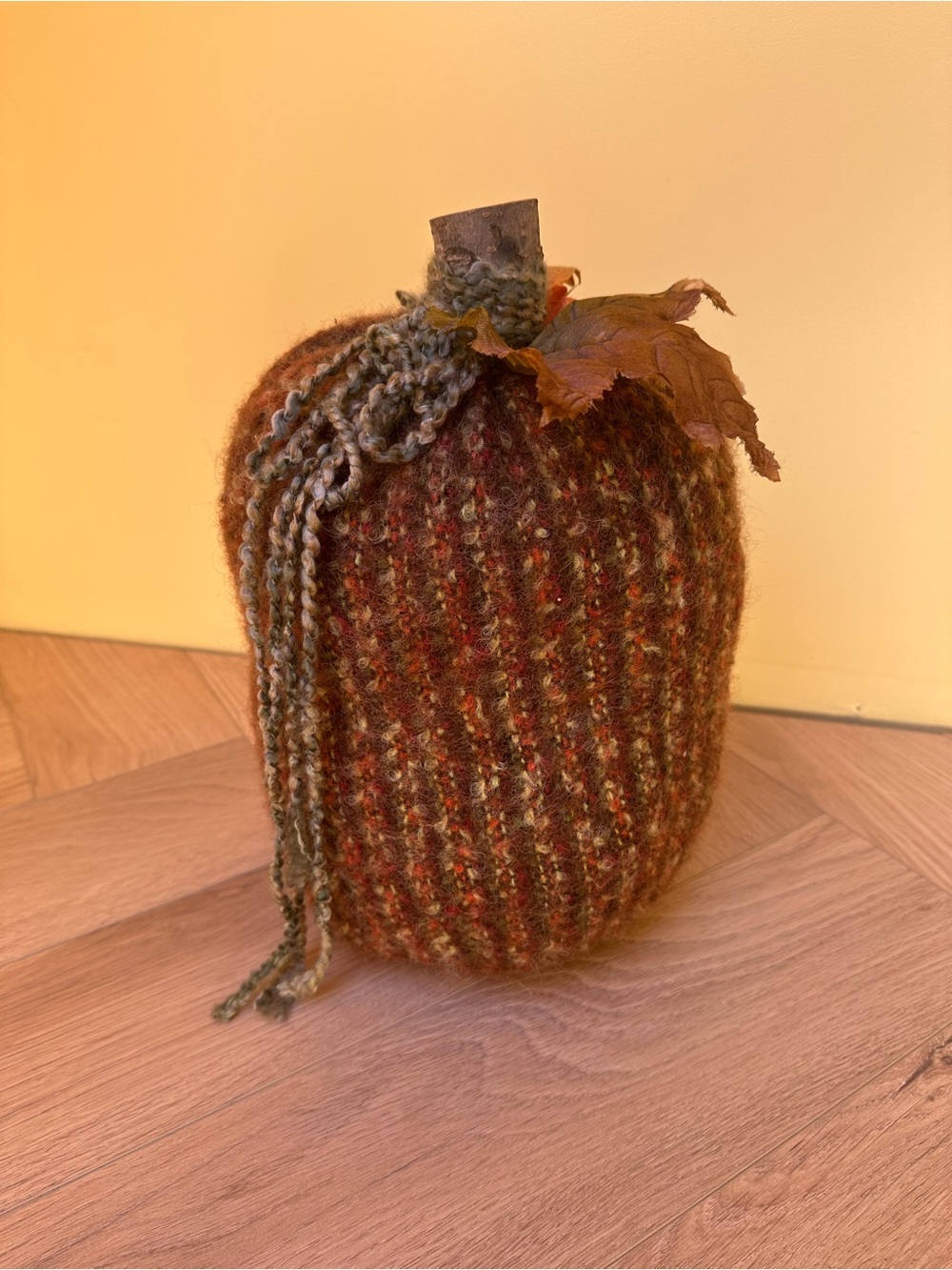 Handcrafted Autumn Knit Pumpkin - Multicolor